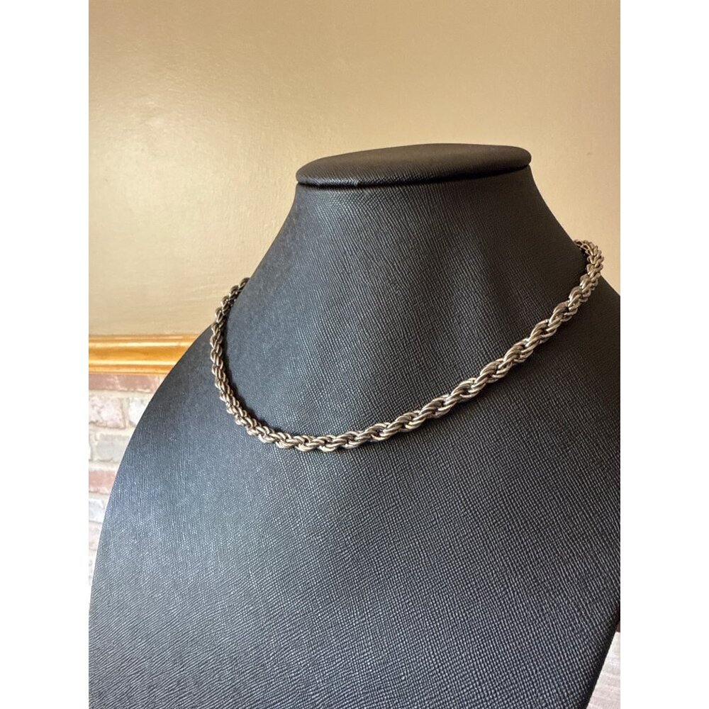 14k Gold Plated Rope Chain Necklace Classic Twist No Solid Gold - Picture 2 of 10